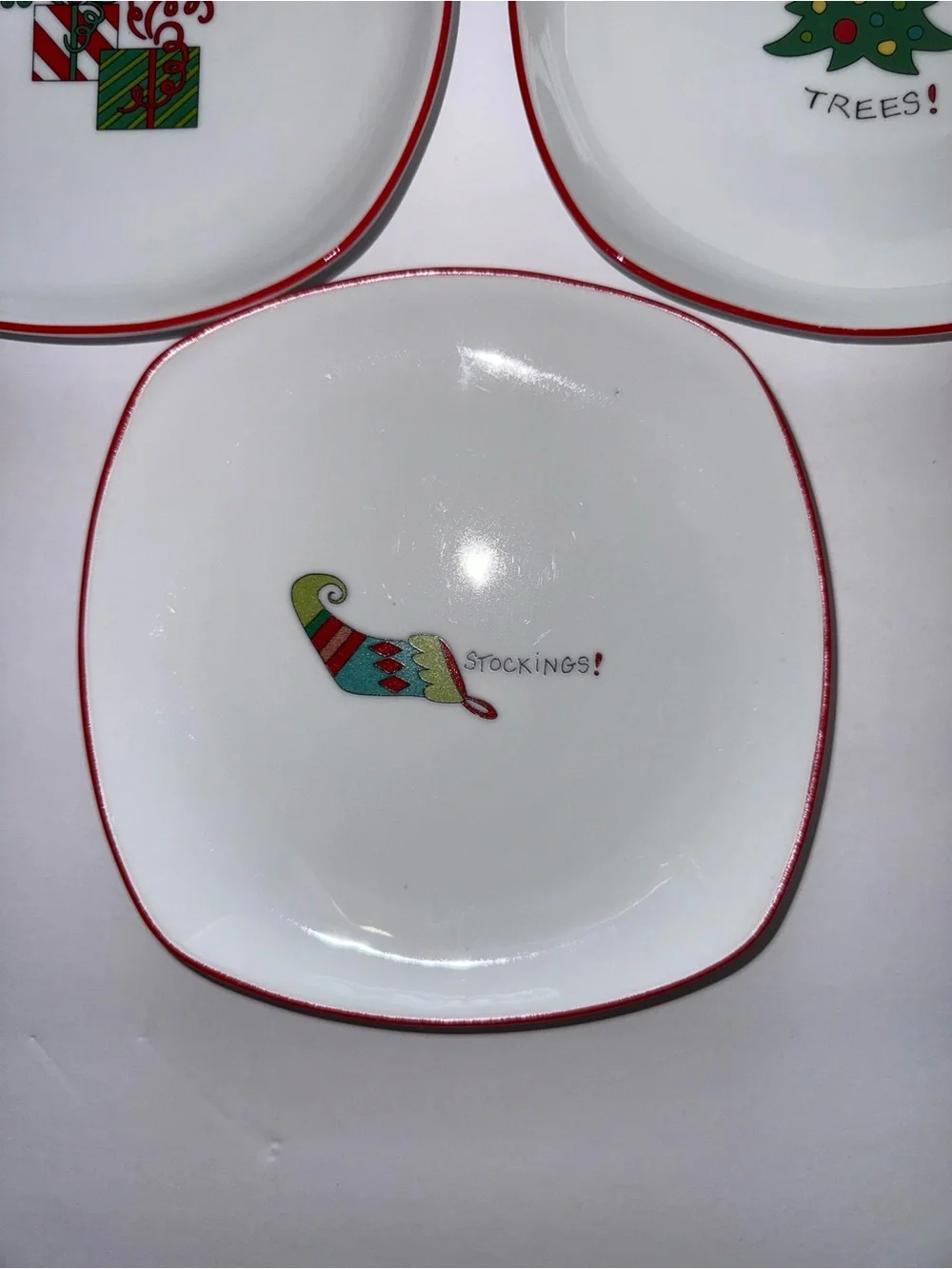 Fitz & Floyd Essentials Merry Christmas Appetizer Plates Set of 3